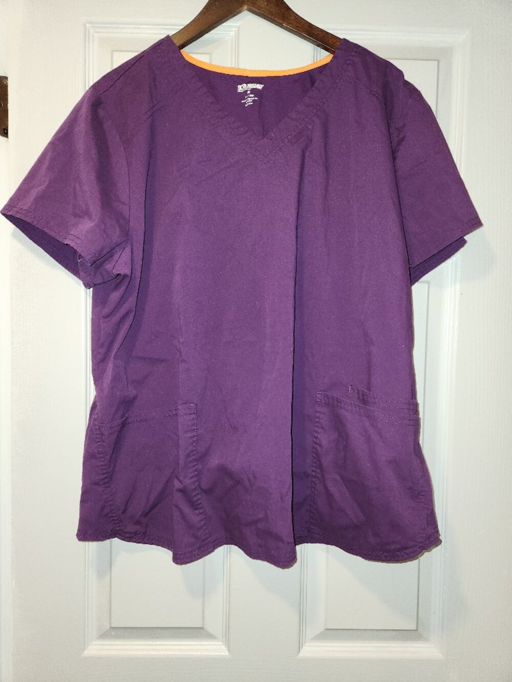 ScrubStar Purple Scrub Top 1XL V-Neck Medical Uniform